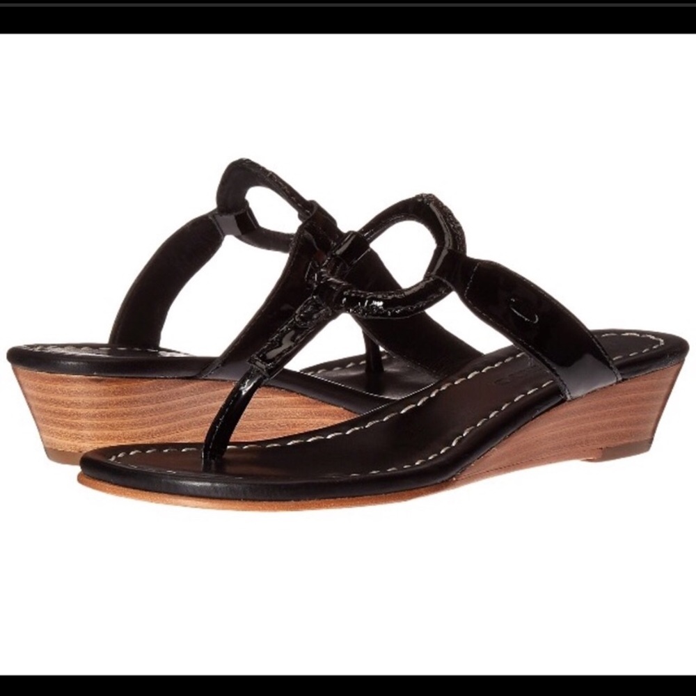 Bernardo Black Patent Sandals Size 5.5 EUC